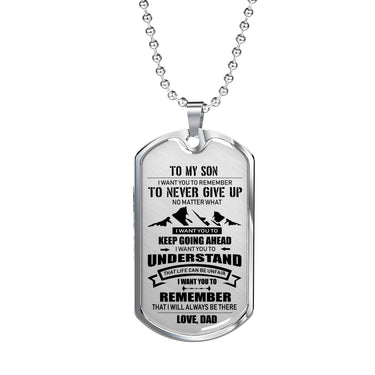 Father Son Quotes Heart Necklace From Parents Birthday Gifts, Christmas Gift Ide